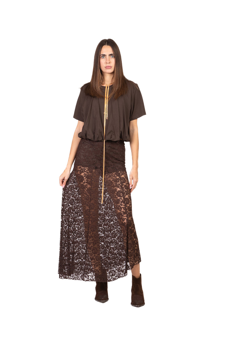 Vicolo - T- shirt crop elastico in vita Art. TAB0854