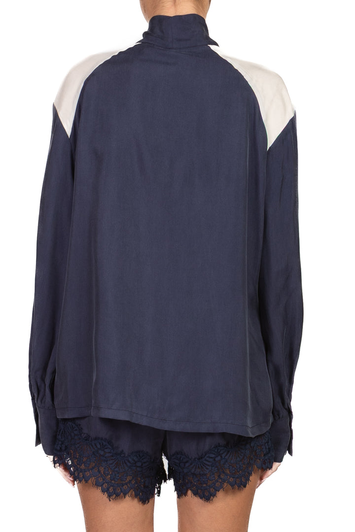 Tensione In - Camicia in cupro con fiocco Art. 38867