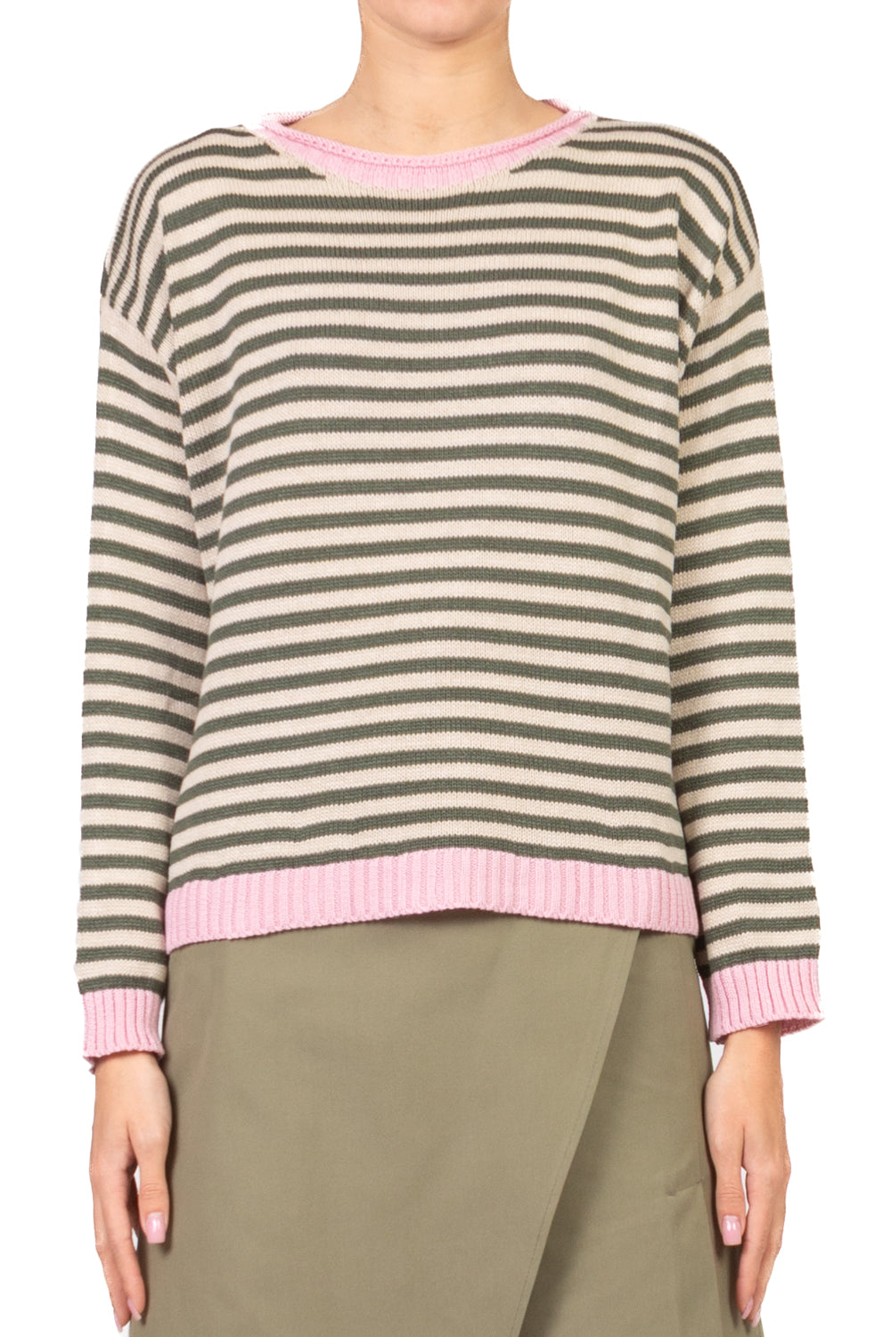 Tensione In - Maglia a righe profili a contrasto  Art. 26135