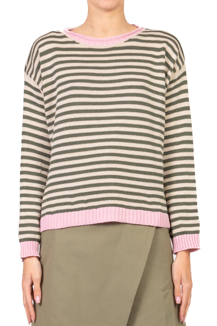 Tensione In - Maglia a righe profili a contrasto  Art. 26135