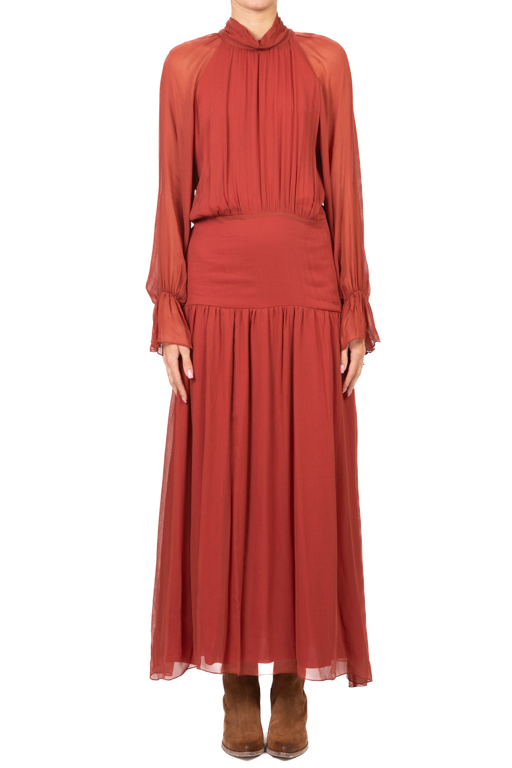 Dixie - Abito lungo maniche palloncino Art. AMHU1FB