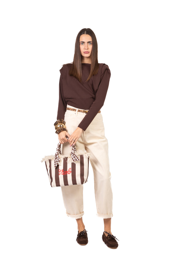 Vicolo - Maglia crop manica lunga con spalline Art. 4AB4011