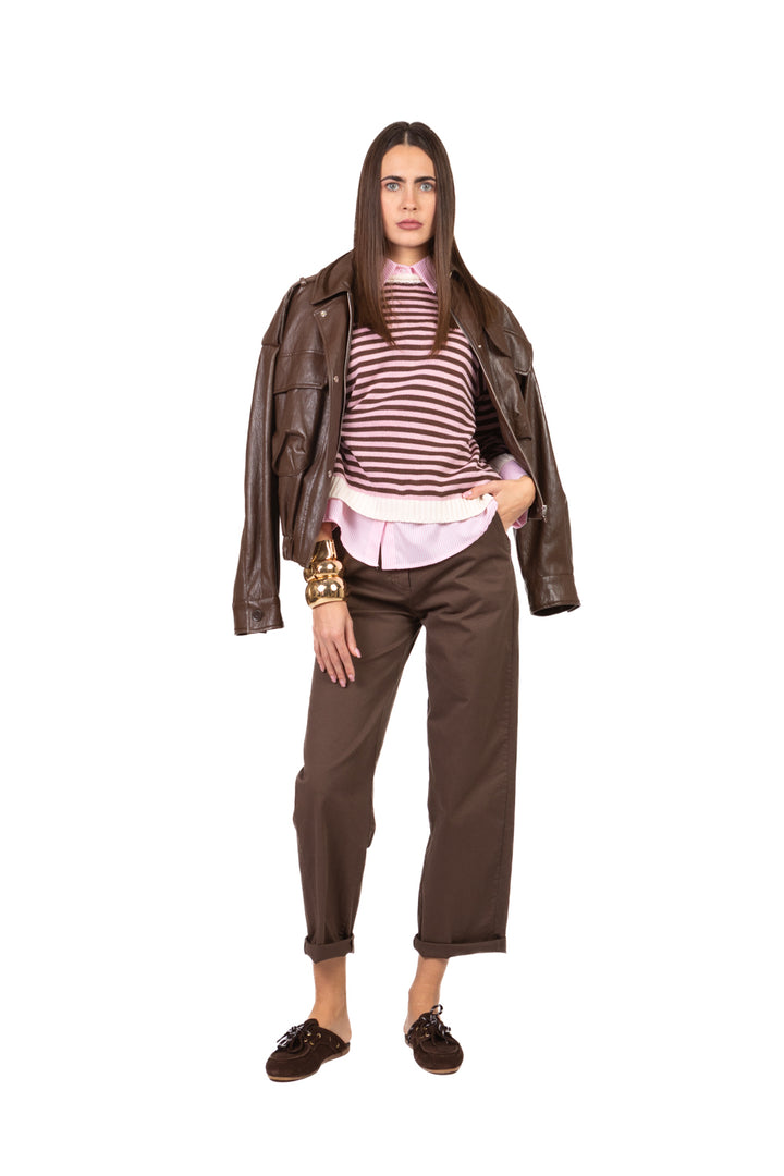 Tensione In - Maglia a righe profili a contrasto  Art. 26135