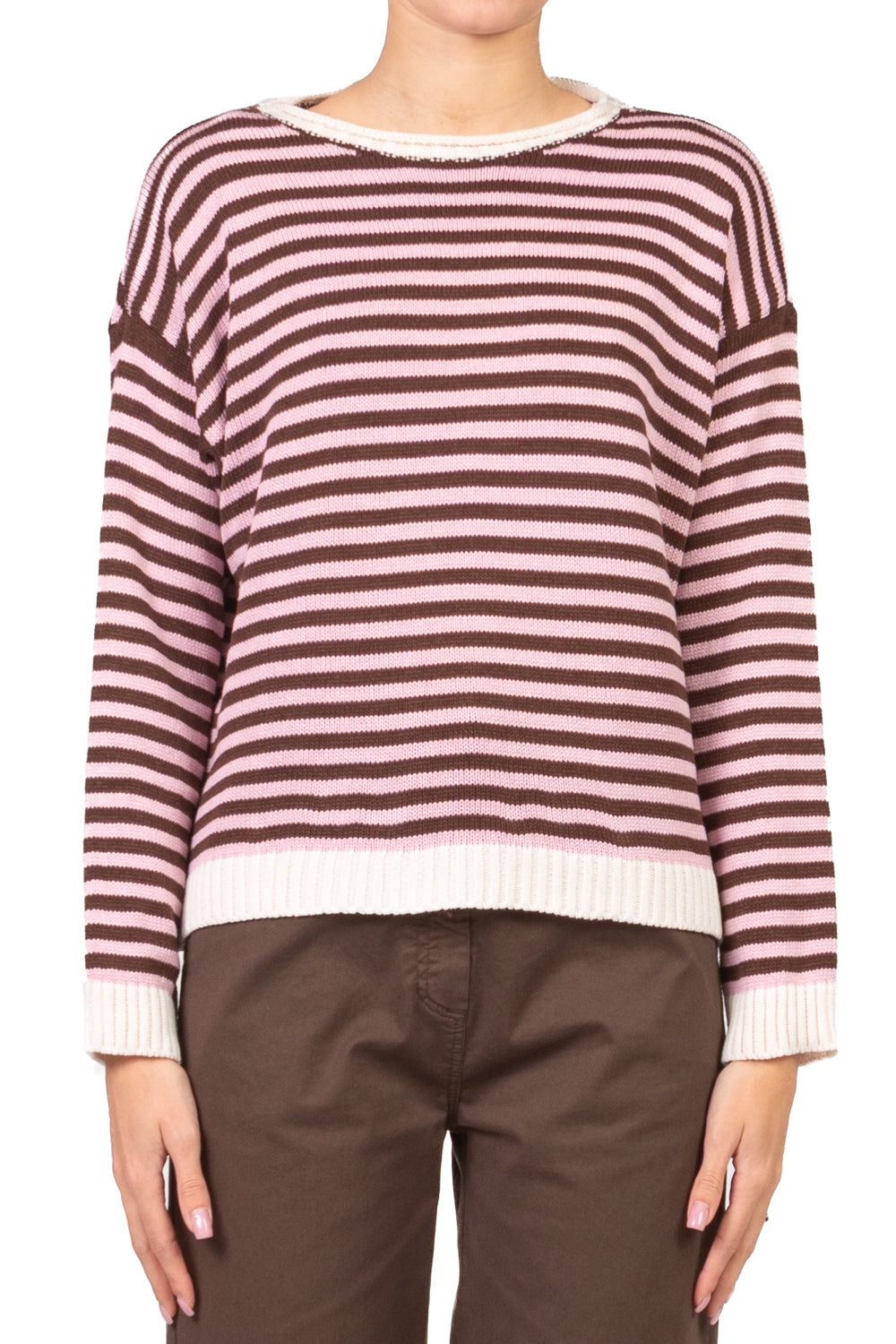 Tensione In - Maglia a righe profili a contrasto  Art. 26135