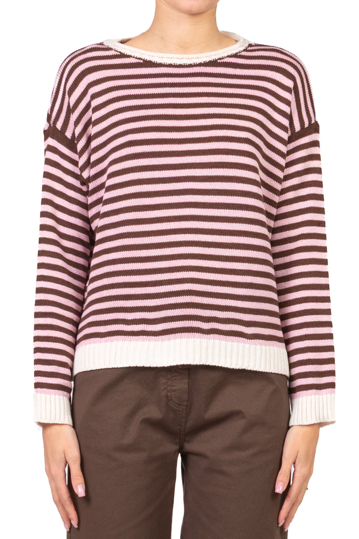 Tensione In - Maglia a righe profili a contrasto  Art. 26135