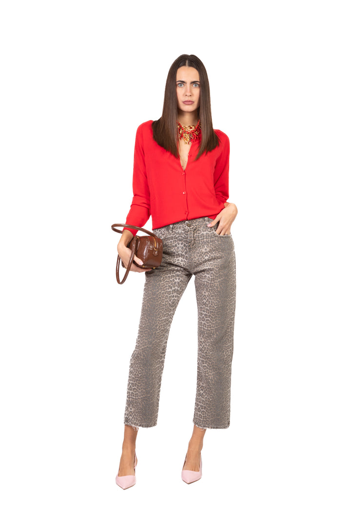 Bloom - Jeans crop animalier Art. BETTA-FLECKY