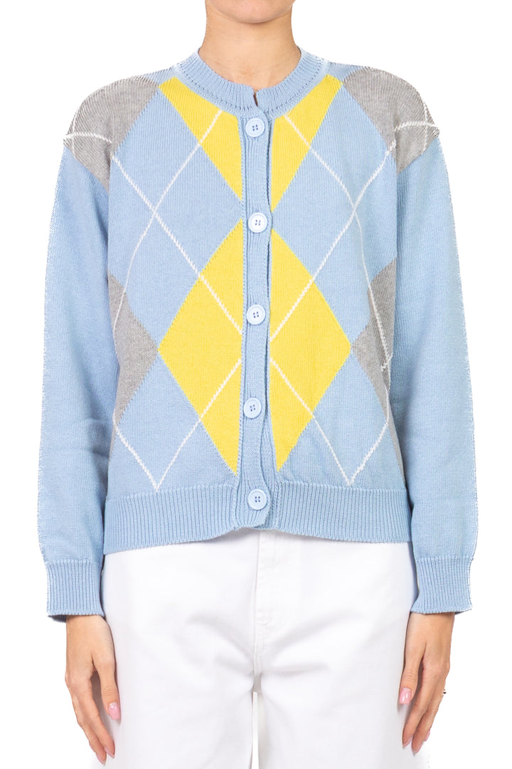 Dixie - Cardigan girocollo con rombi Art. M768A075