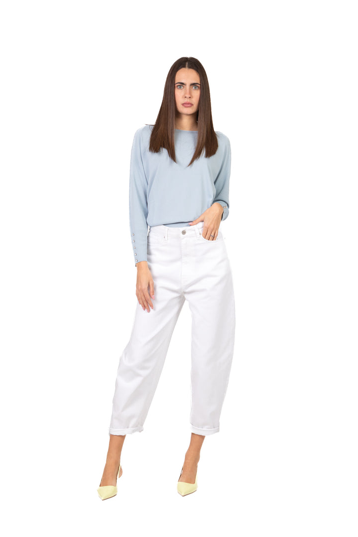 Tensione In - Maglia girocollo con applicazioni polsino Art. 16059