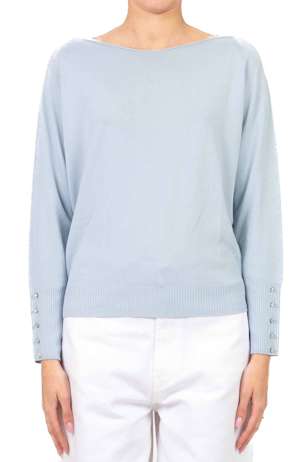 Tensione In - Maglia girocollo con applicazioni polsino Art. 16059