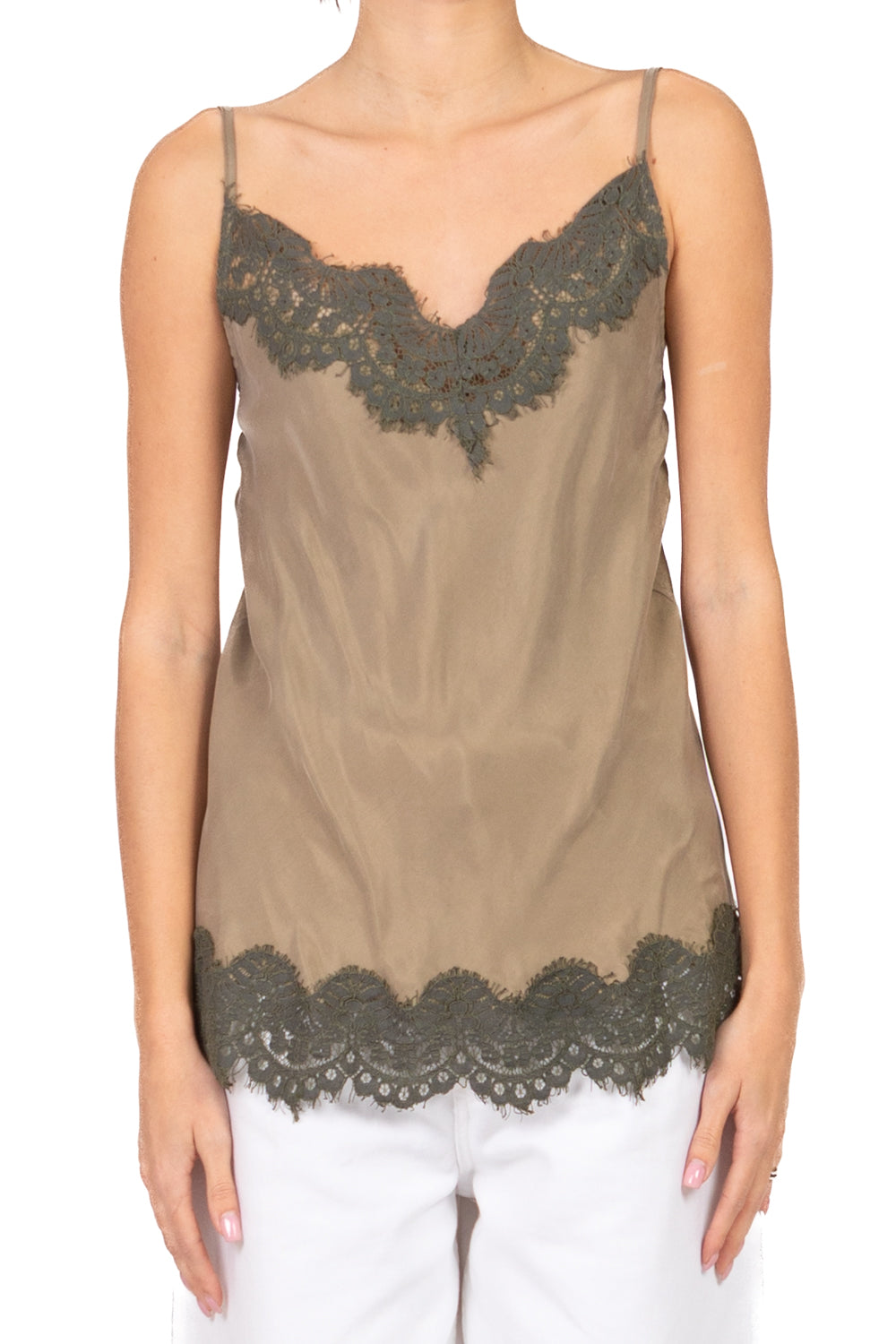 Tensione In - Top cupro intarsi pizzo Art. 38863