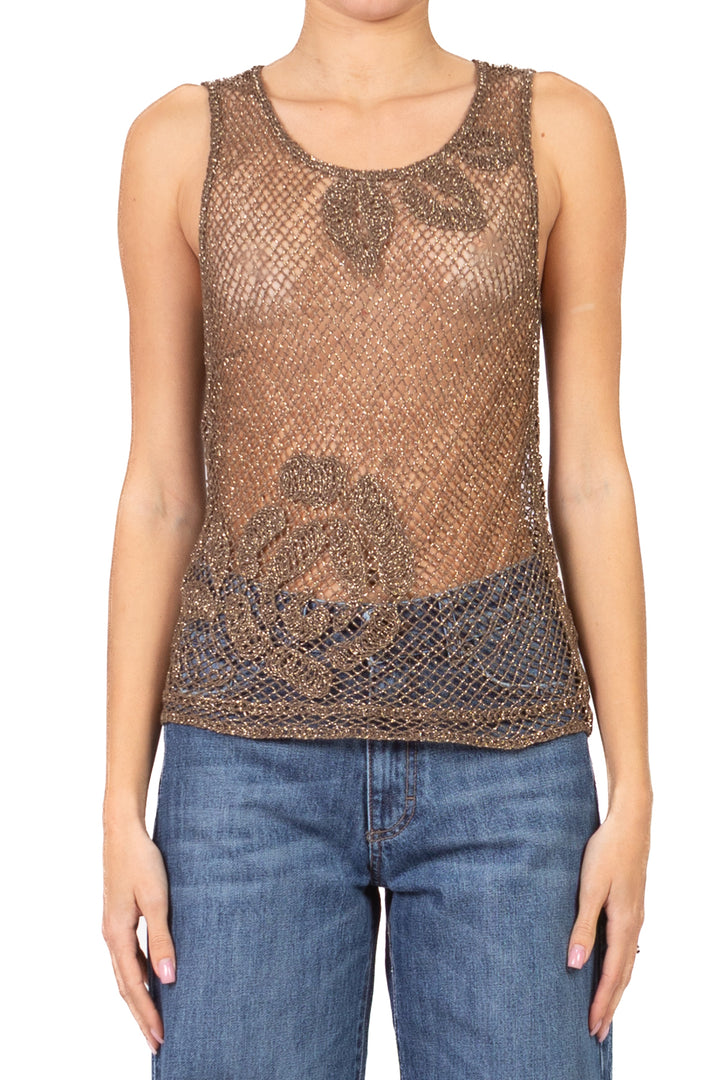 Tensione In - Canotta crochet in lurex Art. D74868