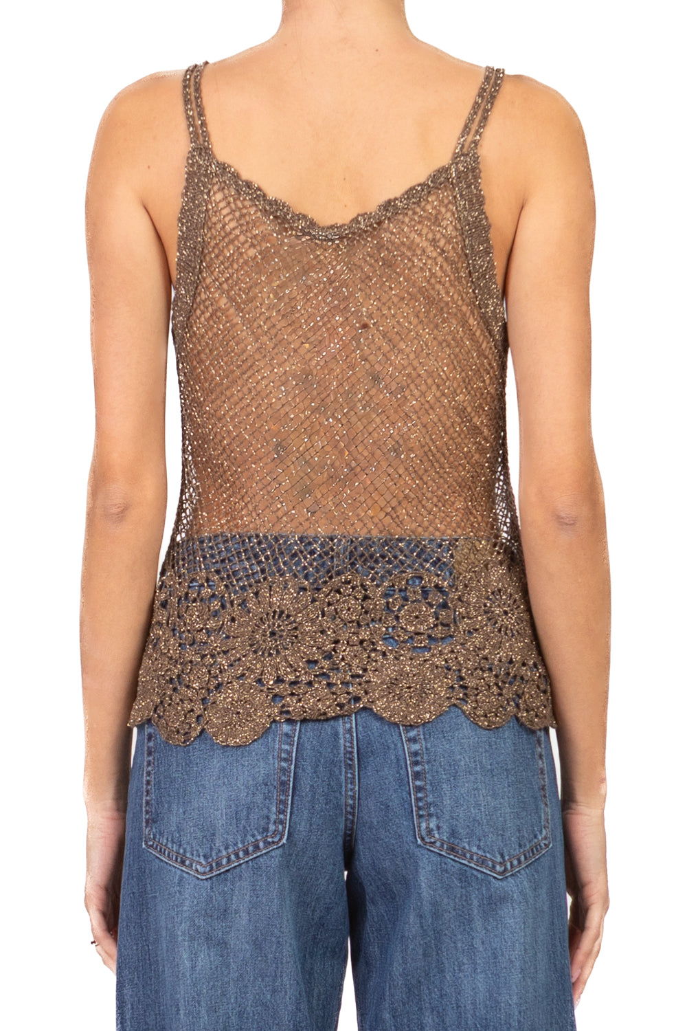 Tensione In - Canotta crochet lurex con bretelline Art. D74867