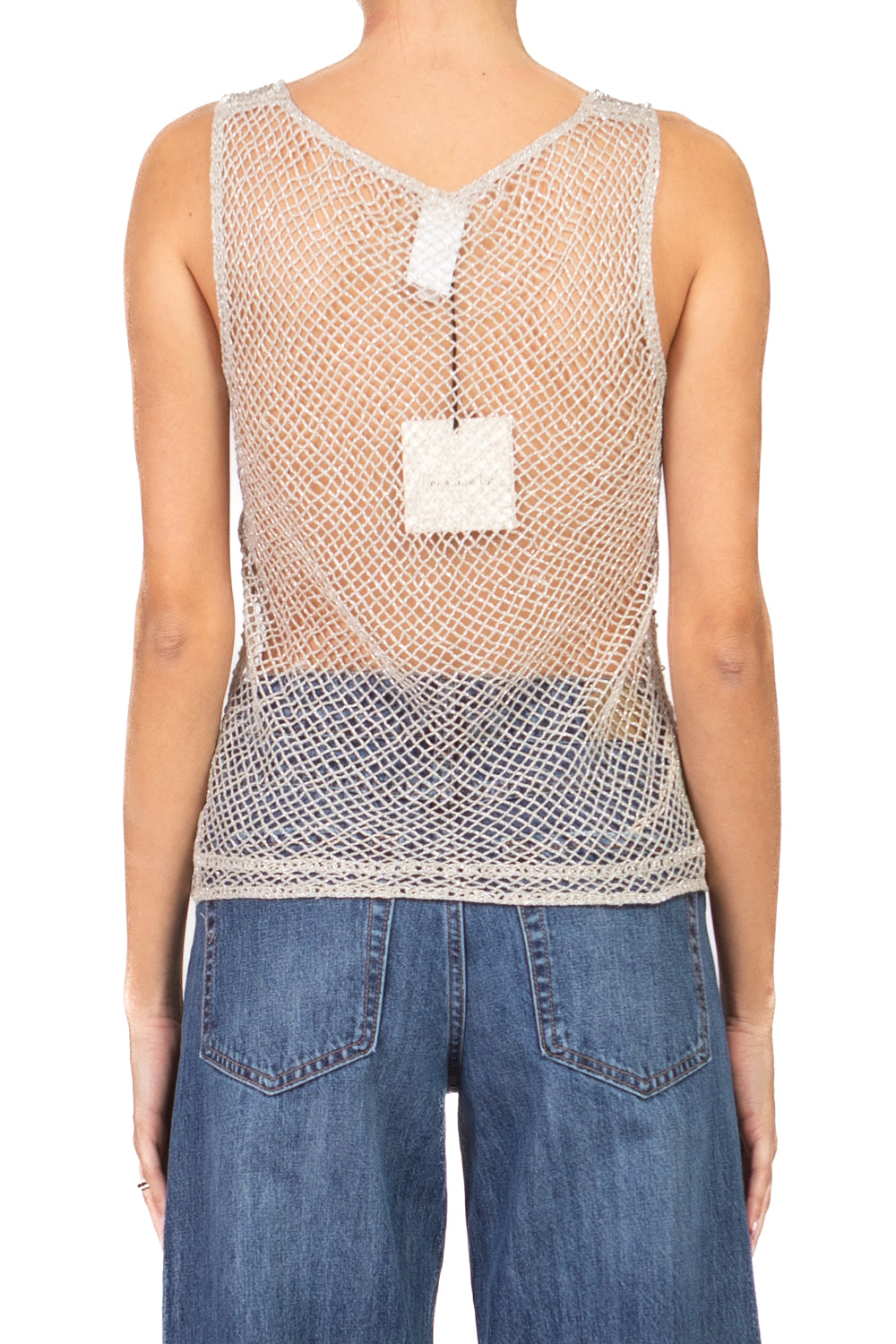 Tensione In - Canotta crochet in lurex Art. D74868