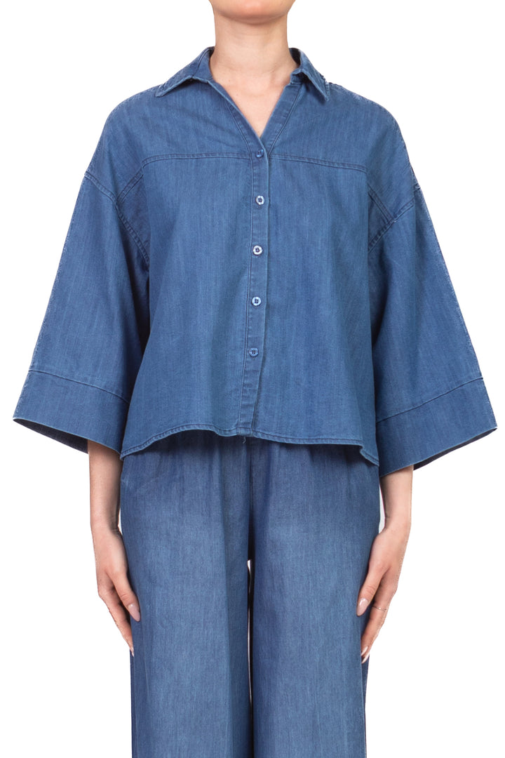 Vicolo - Camicia chambray manica kimono Art. TAB1939