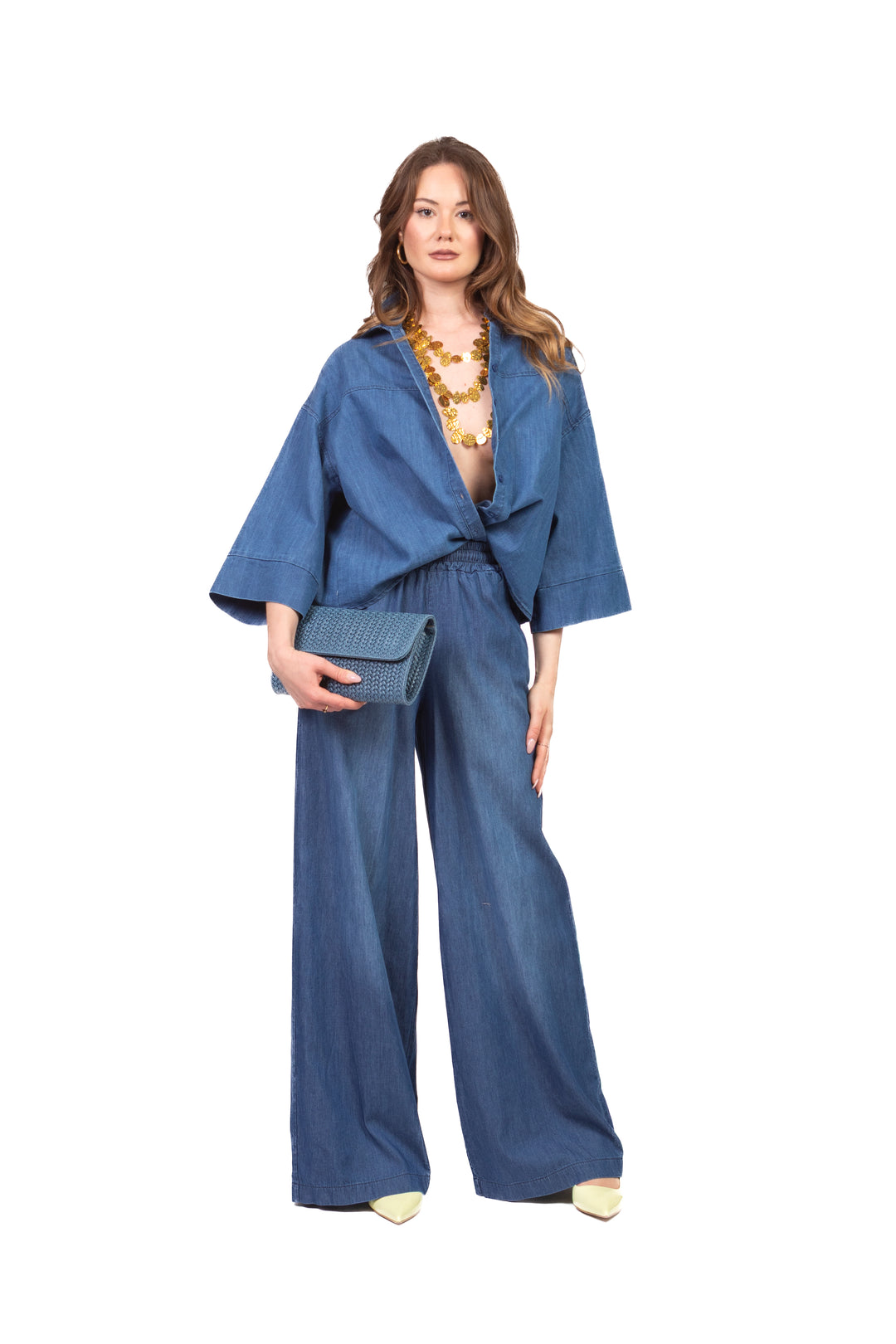 Vicolo - Camicia chambray manica kimono Art. TAB1939