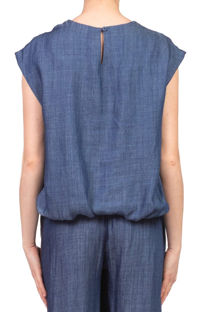 Tensione In - Blusa in denim misto lino Art. S26CD23