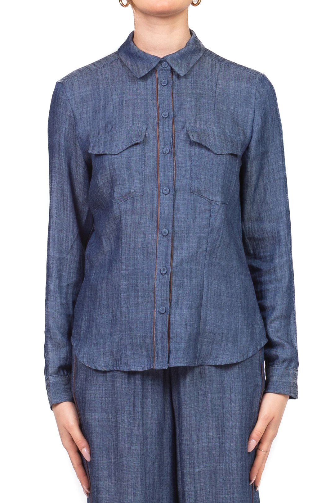 Tensione In - Camicia in denim misto lino Art. S26CD31