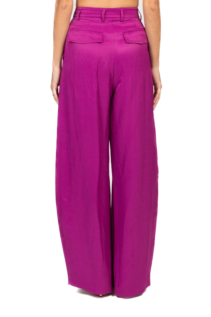 Tensione In - Pantalone semi barrel misto lino Art. S26PB32