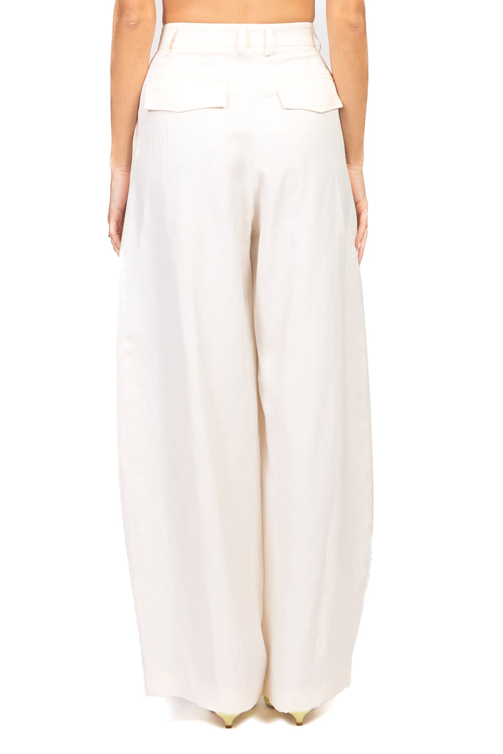 Tensione In - Pantalone semi barrel misto lino Art. S26PB32