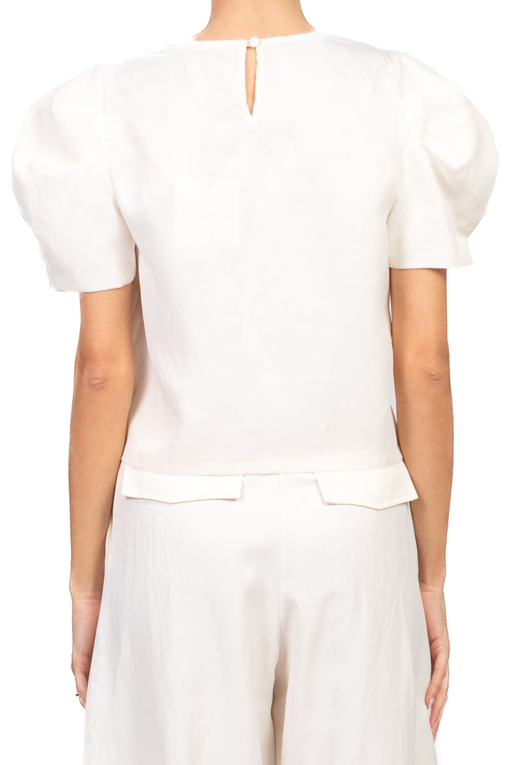 Tensione In - Maglia manica palloncino misto lino Art. S26TC35