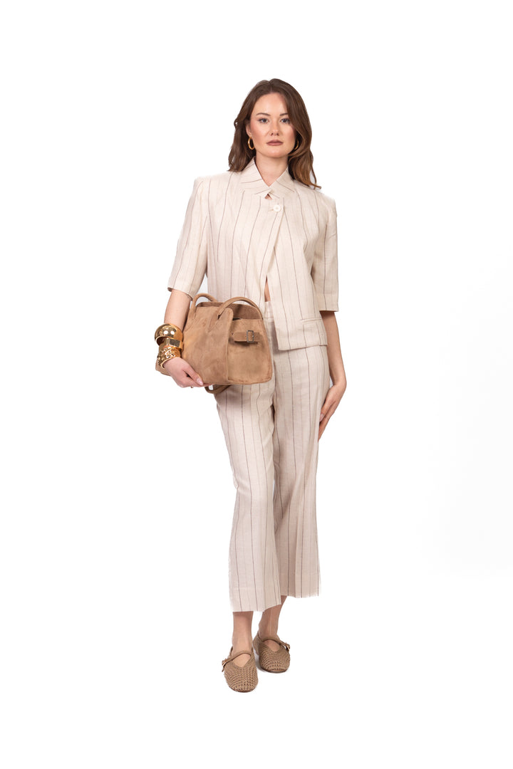 Vicolo - Pantalone crop gessato  Art. TAB2108