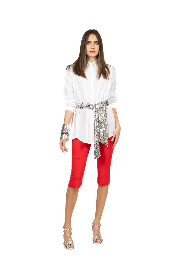 Tensione In - Camicia lunga con fusciacca paillettes Art. 26C4802