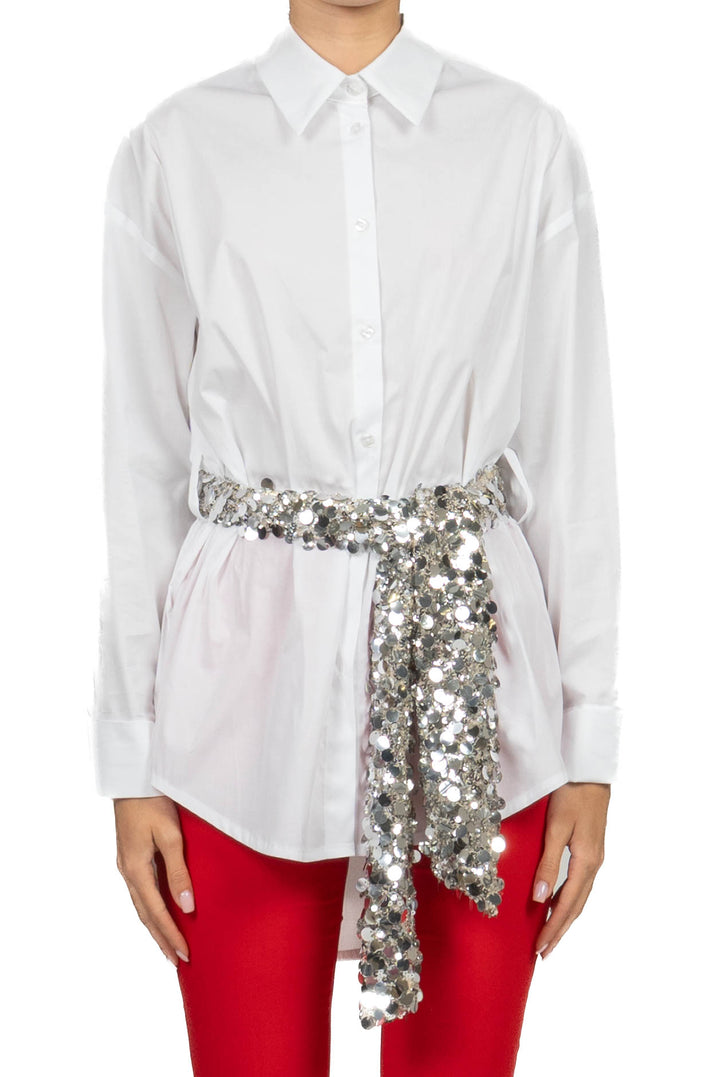 Tensione In - Camicia lunga con fusciacca paillettes Art. 26C4802