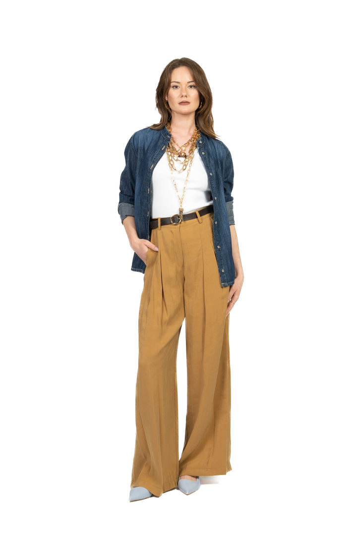 Vicolo - Pantalone palazzo con pinces e cintura Art. TAB2072