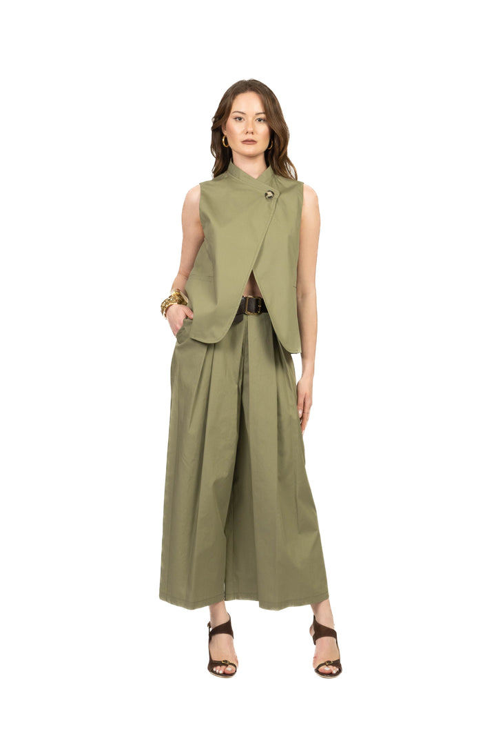 Dixie - Completo gilet chiusura un bottone con pantalone ampio Art. L845A034/P845A236