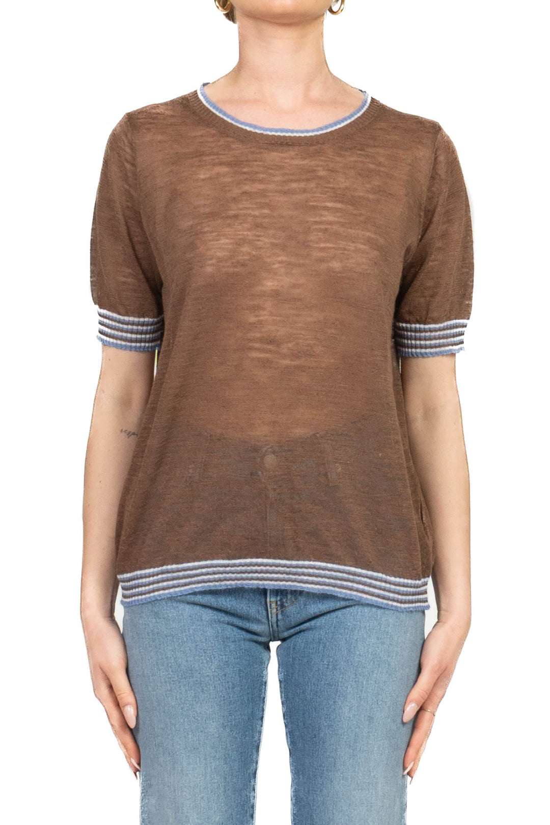 Vicolo - Maglia garzata profilo contrasto Art. 4AB4024