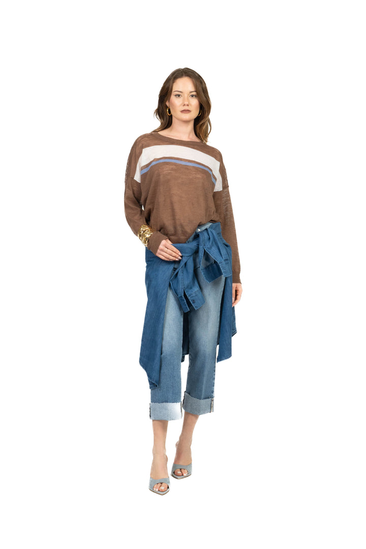 Vicolo - Maglia garzata con bande  Art. 4AB4023