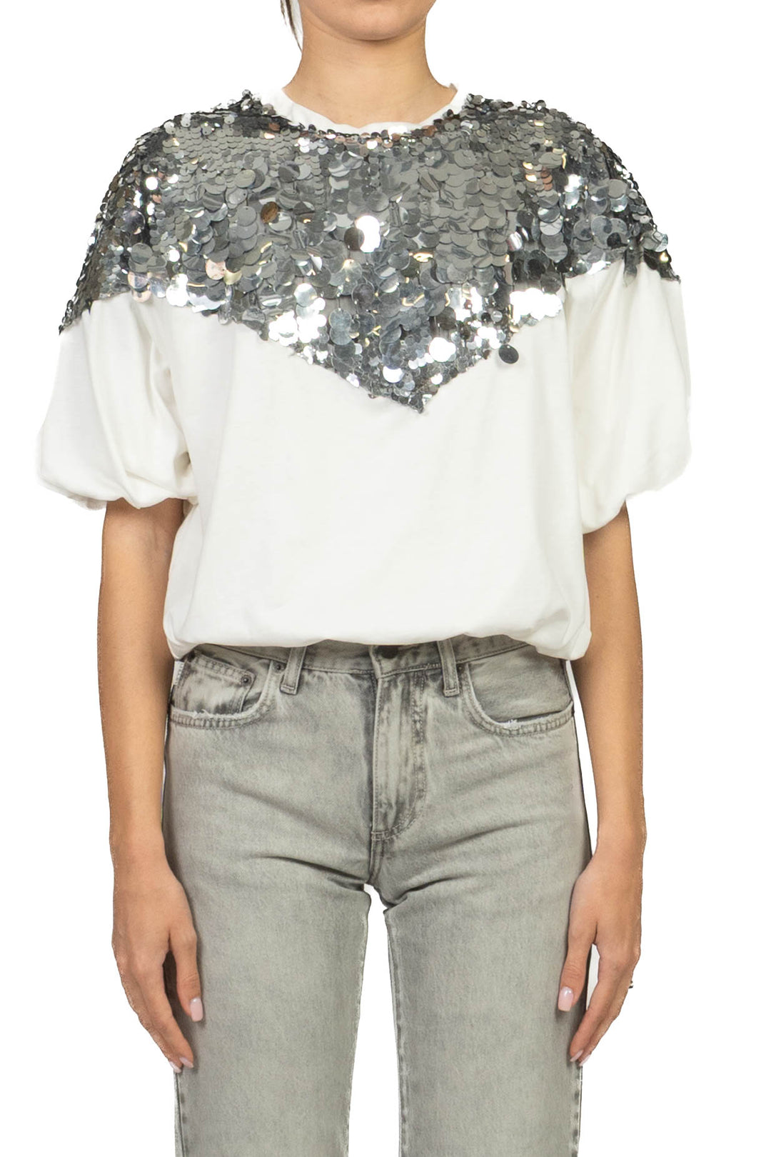 Tensione In - T-shirt palloncino paillettes Art. 39145