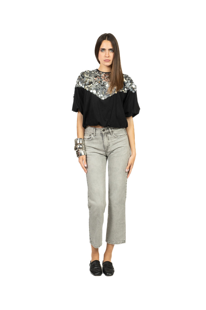 Tensione In - T-shirt palloncino paillettes Art. 39145