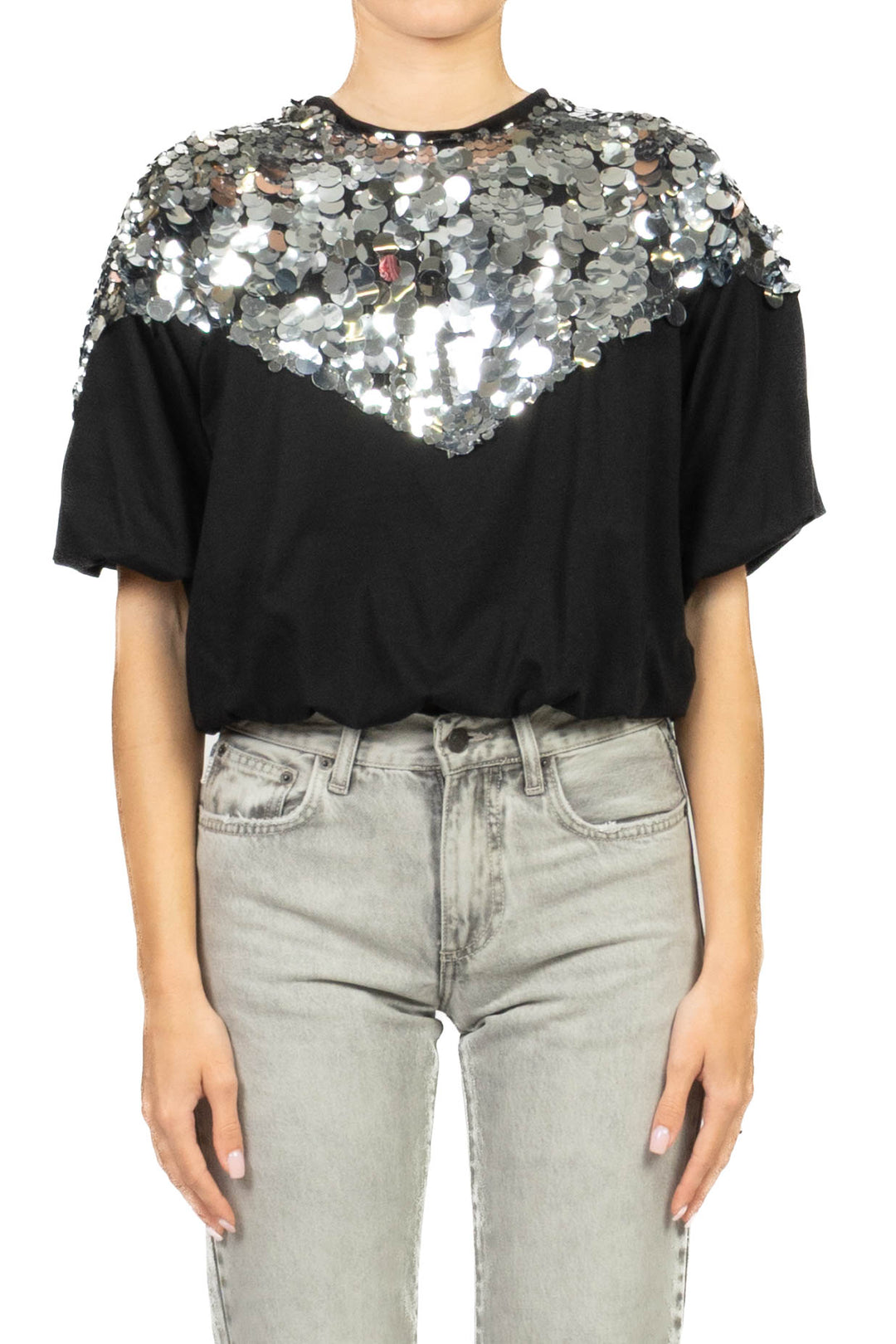 Tensione In - T-shirt palloncino paillettes Art. 39145
