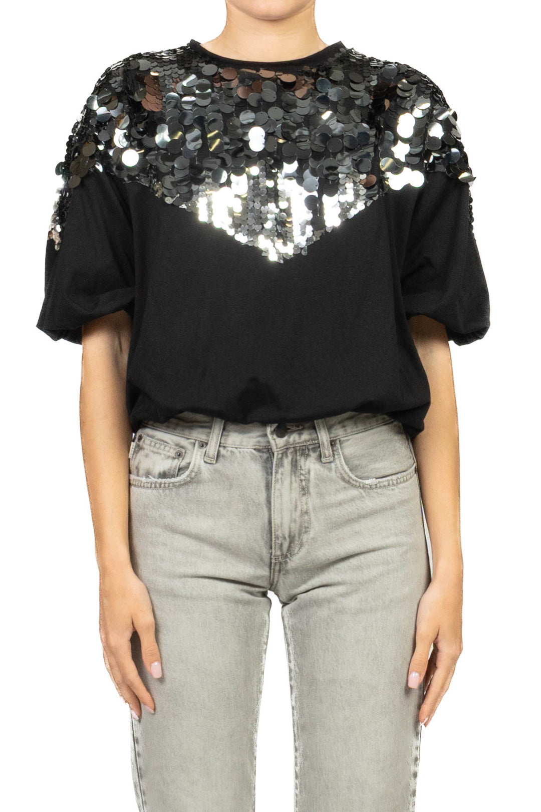 Tensione In - T-shirt palloncino paillettes Art. 39145