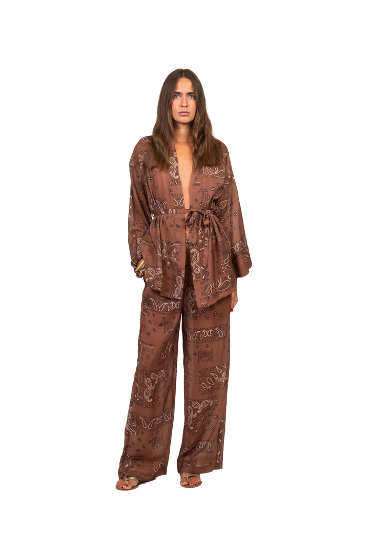 Vicolo - Completo kimono e pantalone palazzo fantasia bandana Art. TAB3414
