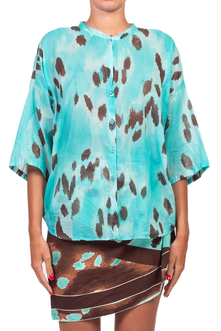 Tensione In - Camicia in mussola fantasia pezzata Art. PE260561
