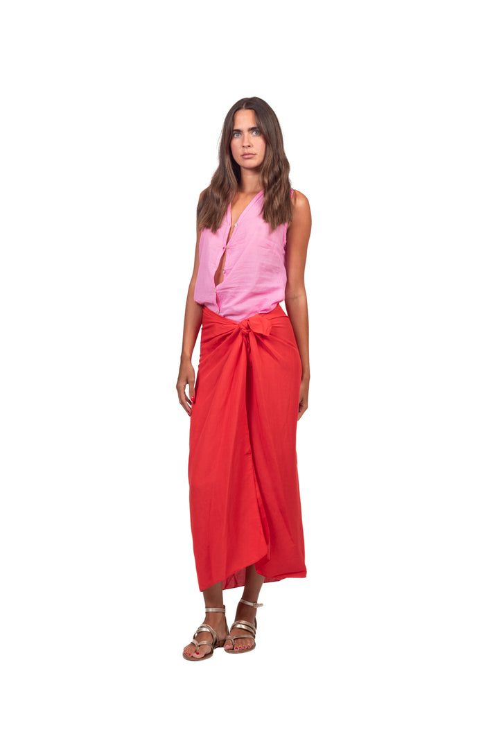 Tensione in - Camicia smanicata in mussola Art. F9140C35R-PE26
