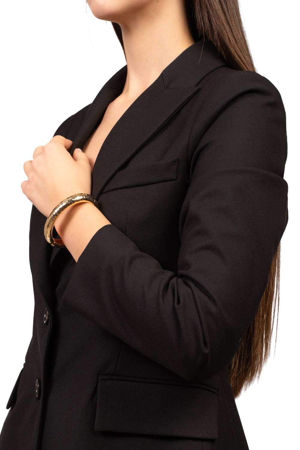 Upper - Bracciale rigido effetto martellato fino