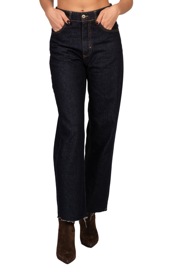 Bloom - Jeans gamba dritta taglio vivo - denim Art. BETTA BLU