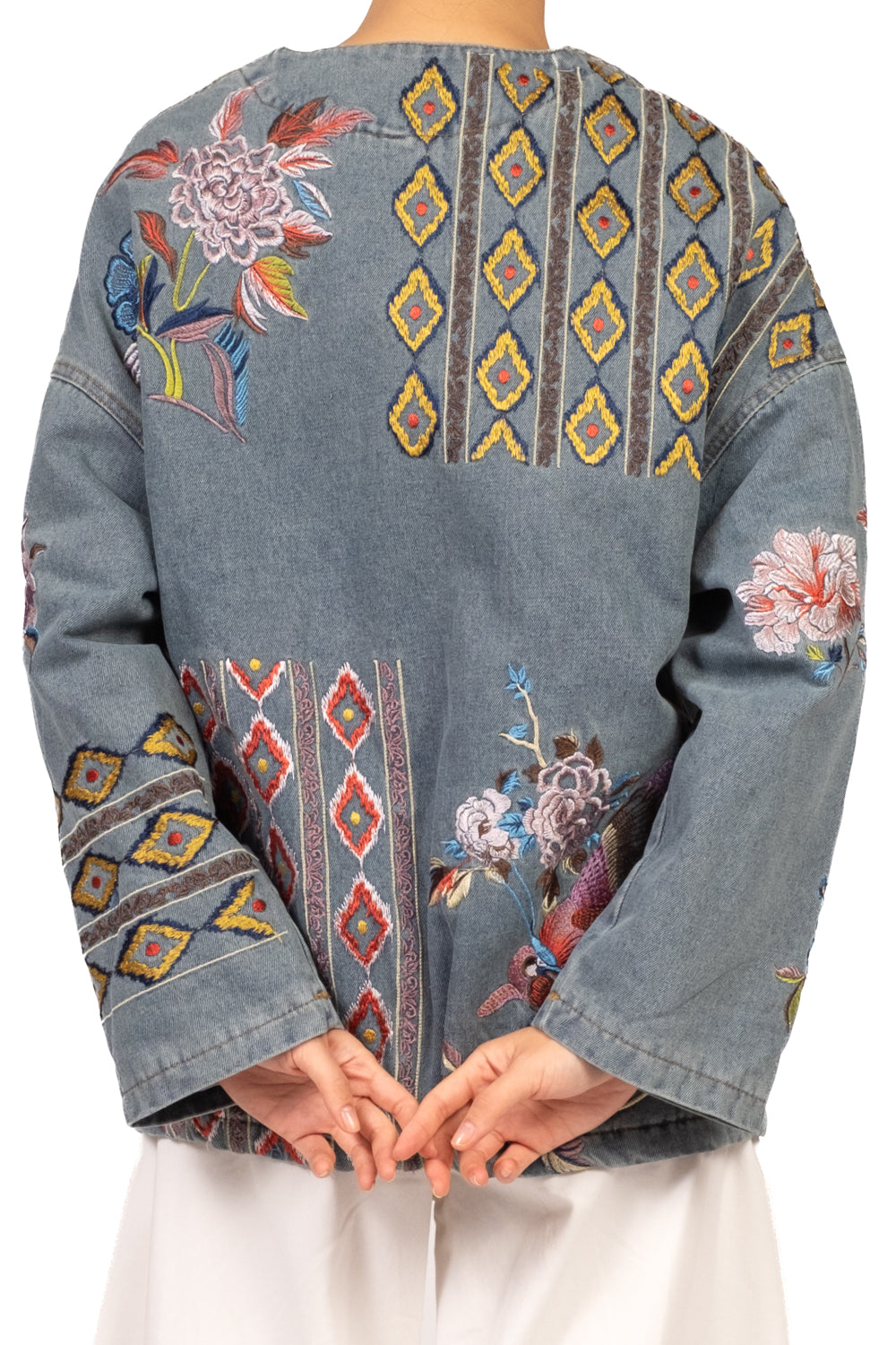 Emunà - Giacca in denim ricamata