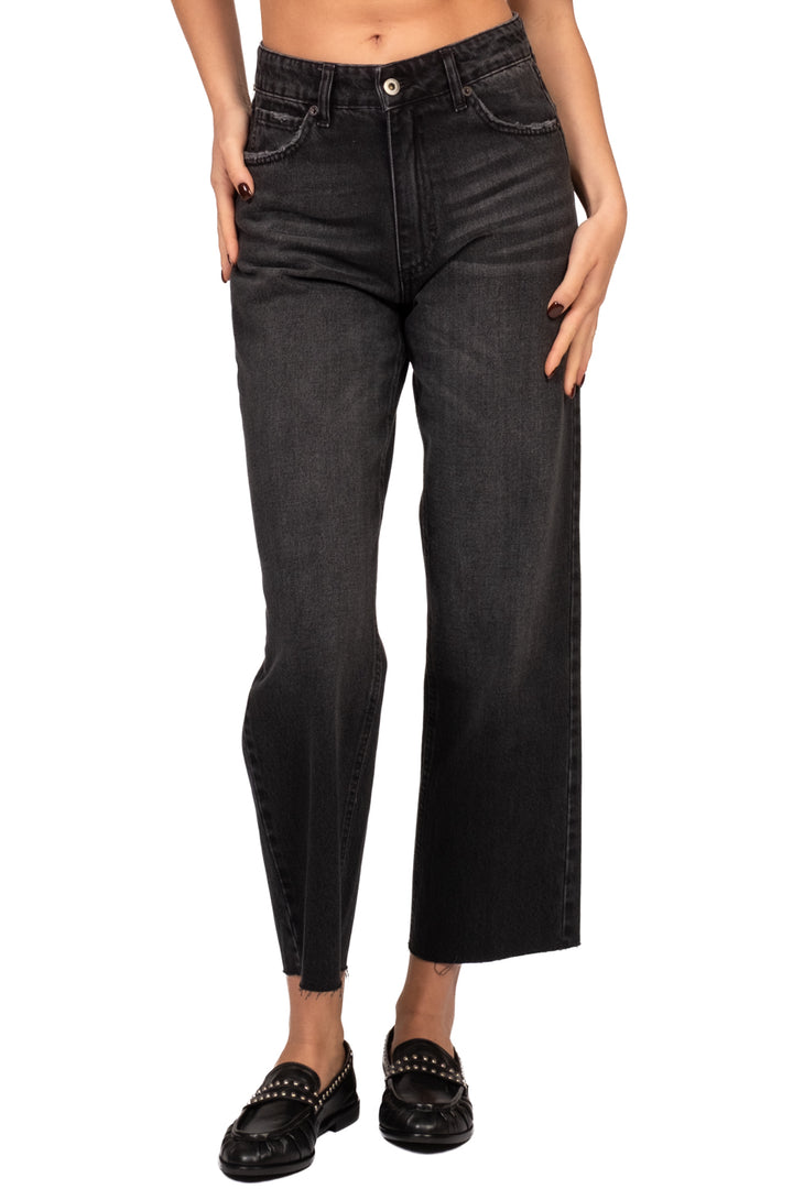 Bloom - Jeans gamba dritto taglio vivo - denim Art. BETTA BLACK