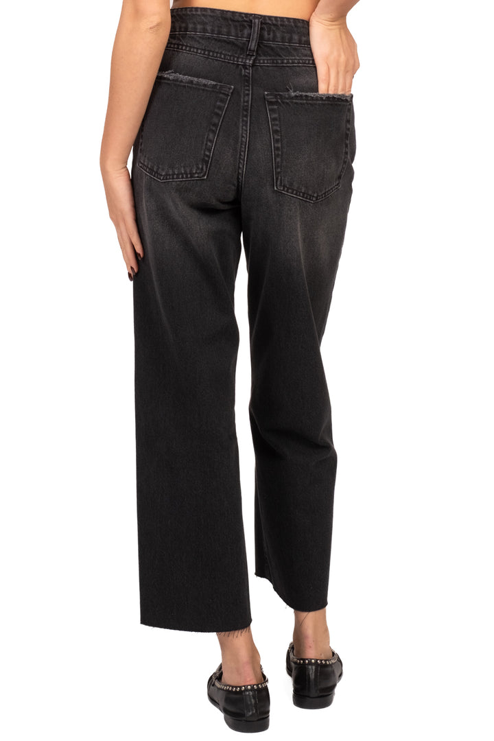 Bloom - Jeans gamba dritto taglio vivo - denim Art. BETTA BLACK