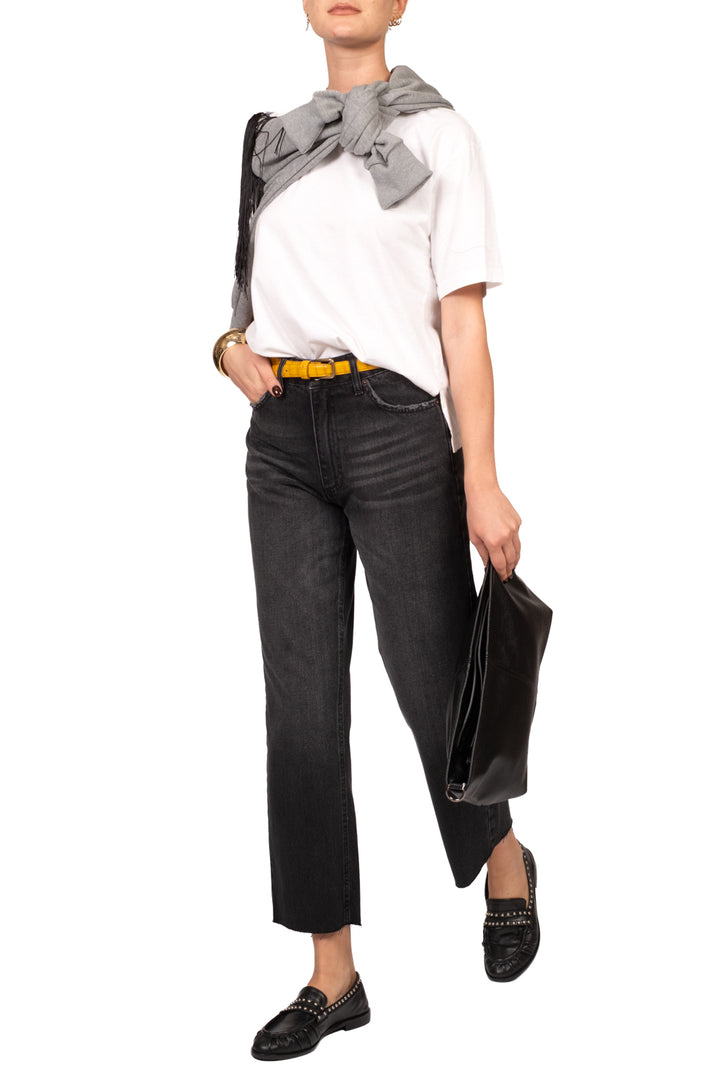 Bloom - Jeans gamba dritto taglio vivo - denim Art. BETTA BLACK