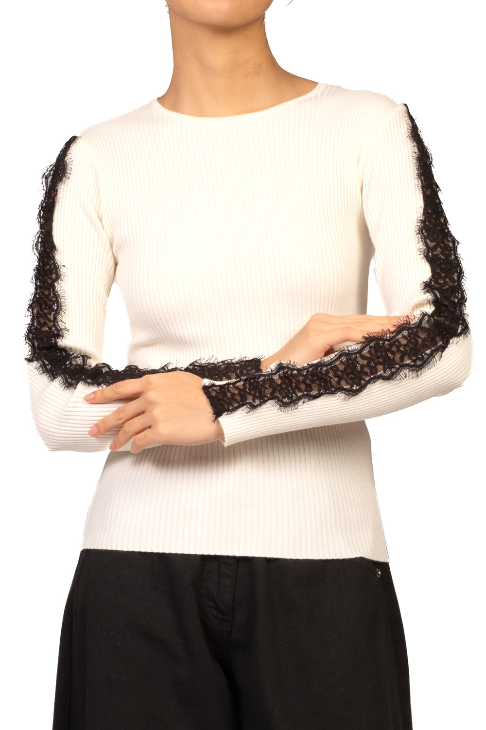 Kontatto - Maglia intarsi pizzo Art. 3M1926NI