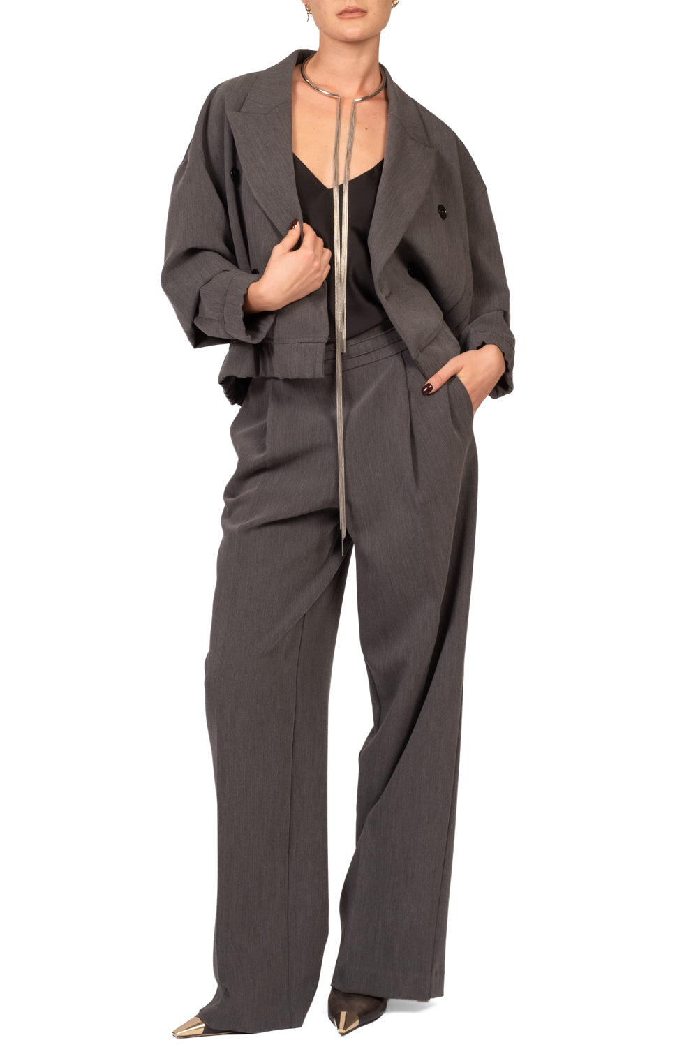 Vicolo - Pantalone palazzo con pinces Art. TAC1383