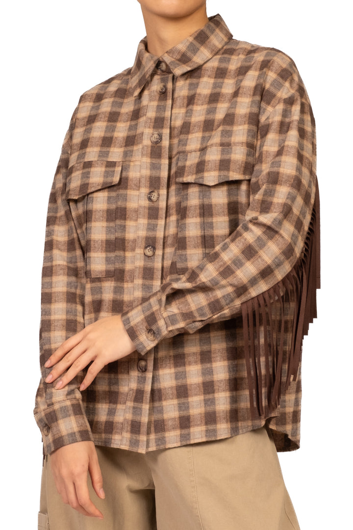 Vicolo - Camicia quadri con frange Art. RAC0315