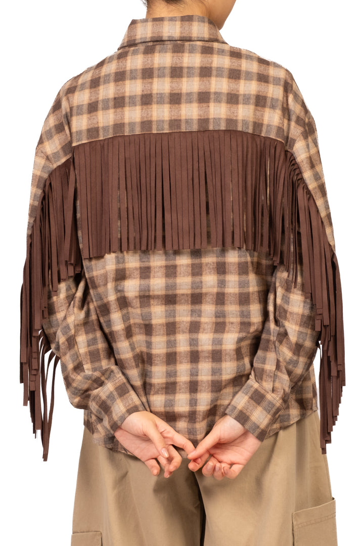 Vicolo - Camicia quadri con frange Art. RAC0315