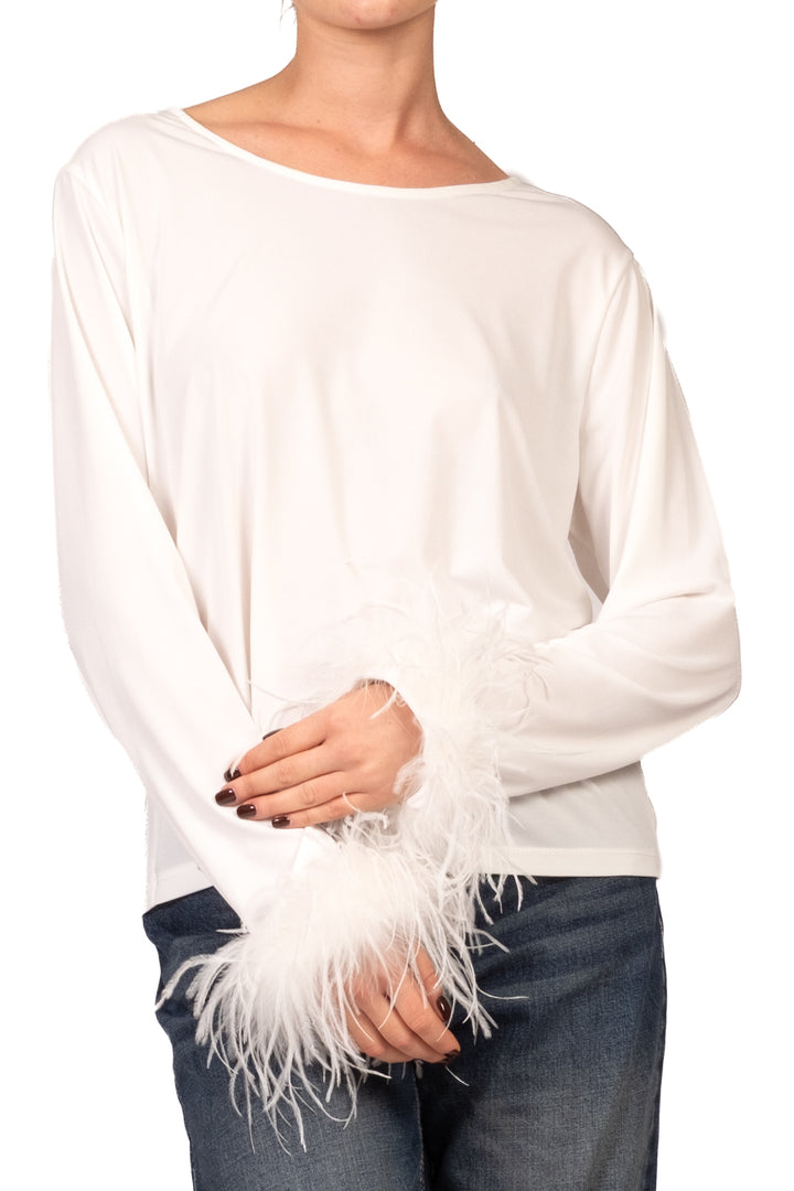 Vicolo - Maglia polsini piume Art. TAC1446