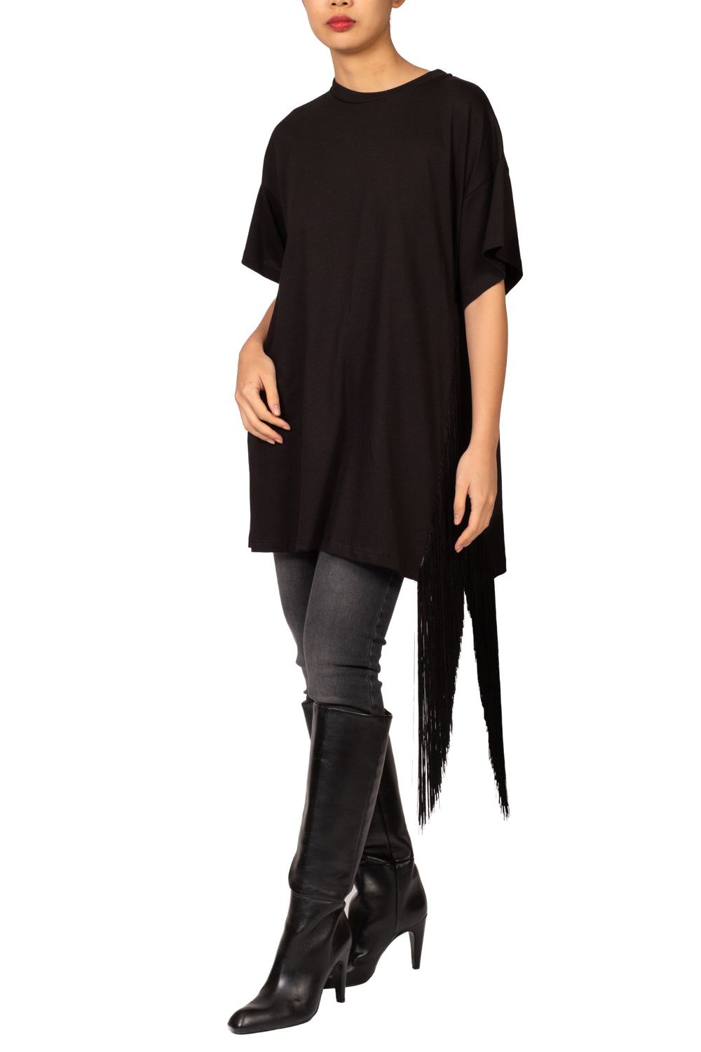 Vicolo - T- Shirt lunga con frange  Art. UAC0165